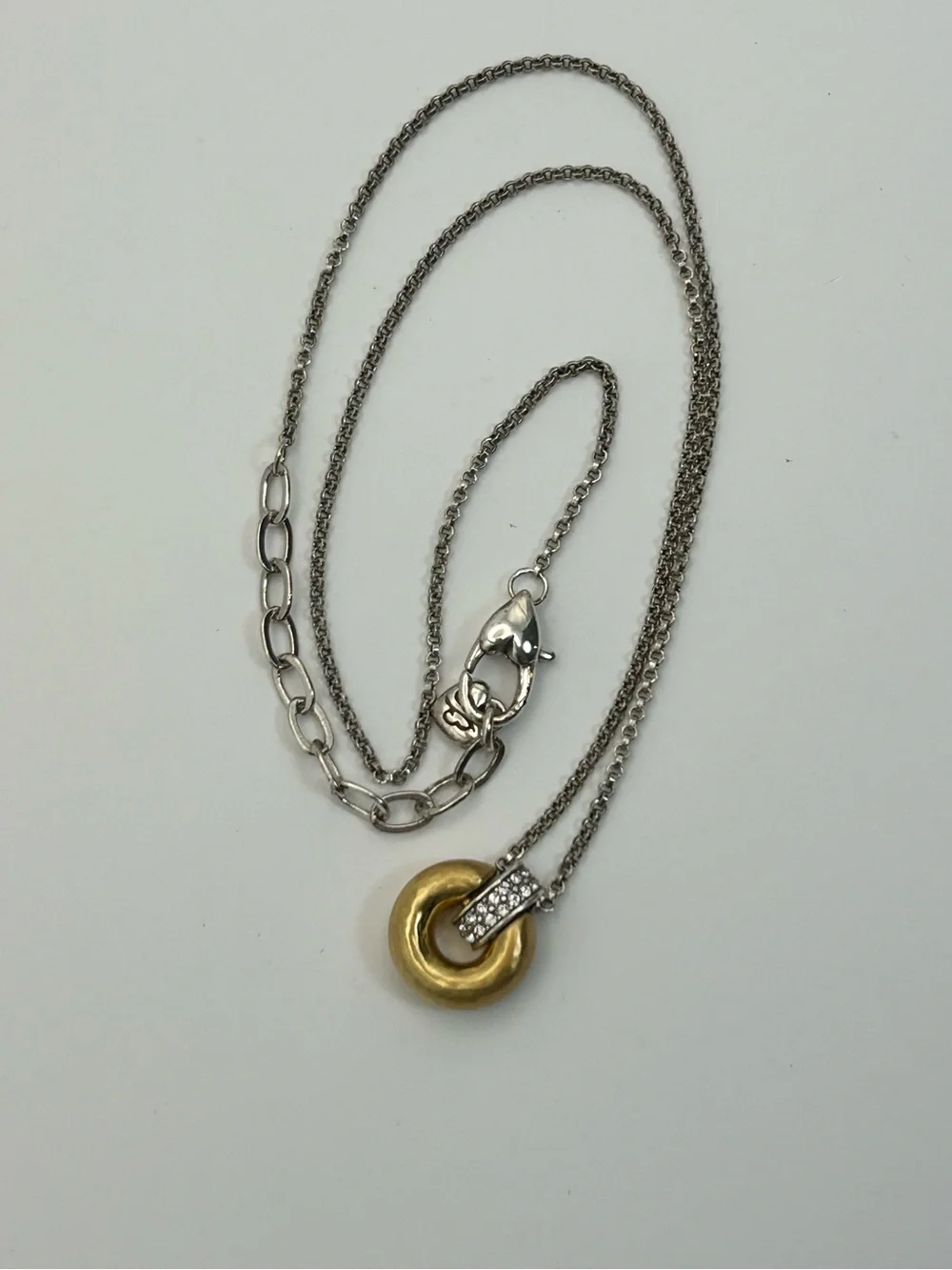 Brighton Meridian Geo Mini Pendant Necklace 18" Two-tone Gold Silver Plated - Picture 5 of 11